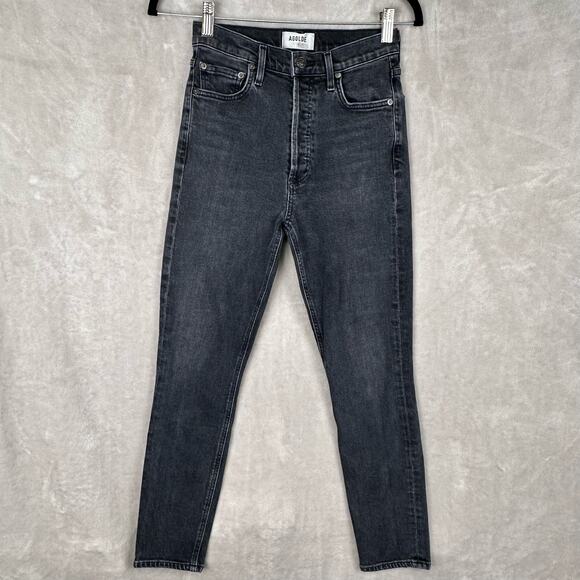 Agolde Jeans Womens 25 Black Nico High Rise Button Fly Stretch Skinny Denim - Picture 1 of 15